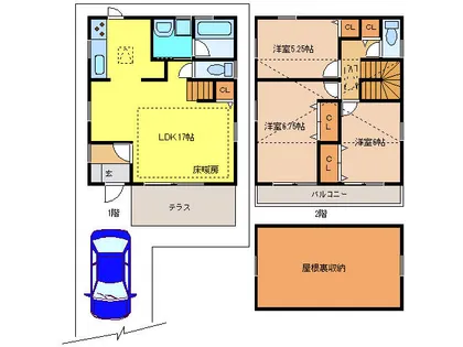 愛知県丹羽郡扶桑町大字斎藤字御堂【一戸建】の間取り