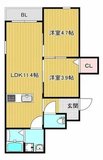 CHRONO桜並木【302号室】の間取り