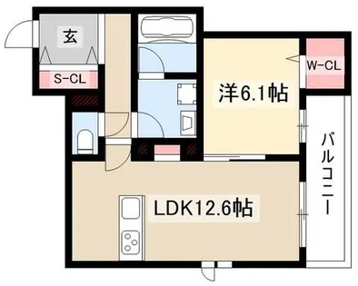 Le Vent 覚王山【201号室】の間取り