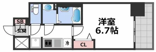 プレサンス上町台筆ヶ崎 NORTH【13階】の間取り