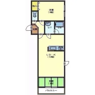 ロイヤルパレス【102号室】の間取り