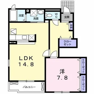 サン・オ-ク【1階】の間取り