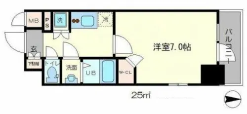 エスリード心斎橋LUXUE【13階】の間取り