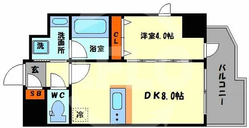 エステムコート大阪福島ルアーナ【6階】の間取り