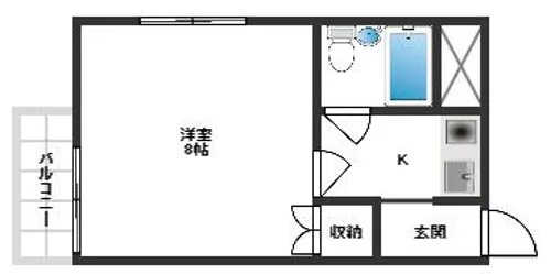 ハイツオーキタ津之江【301号室】の間取り