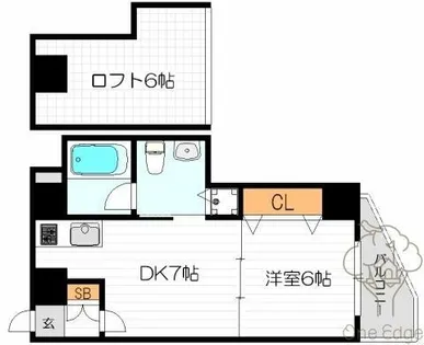 ティーズスクエア天神橋【5階】の間取り