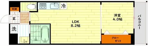 アーバネックス京橋プライマリーワン【4階】の間取り