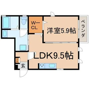 ルシェール東難波Ⅱ【1階】の間取り
