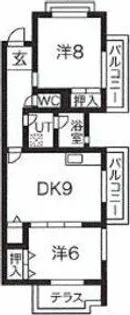 アイリス若松【101号室】の間取り
