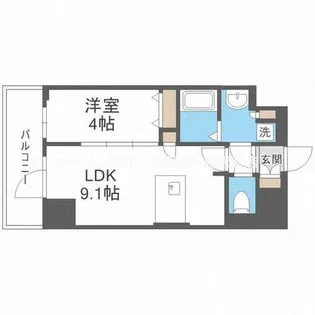 Dimus新大阪【0308号室】の間取り