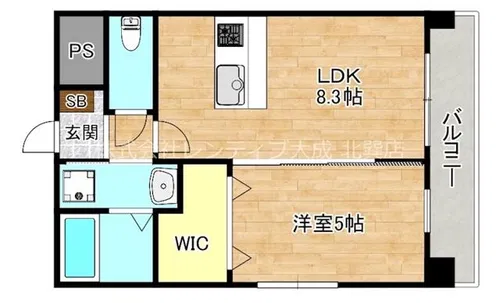 カウニス巽中【3階】の間取り