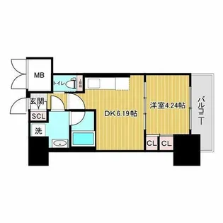 プレジオ恵美須【4階】の間取り