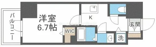 Metrosa谷町六丁目North【13階】の間取り