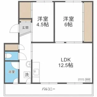 ビレッジハウス川沿4号棟【5階】の間取り