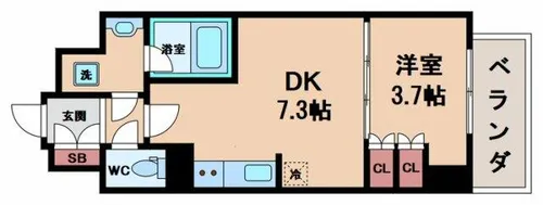 シティカレント天王寺アリー【8階】の間取り