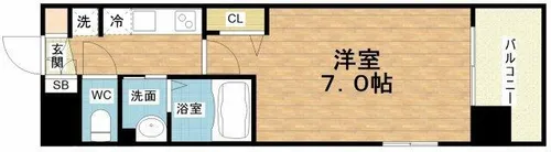 Luxe大阪城南【14階】の間取り