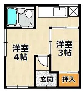 ファインビレッジ荒田町【101号室】の間取り