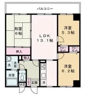 ハッピーライフ・フジ【603号室】の間取り