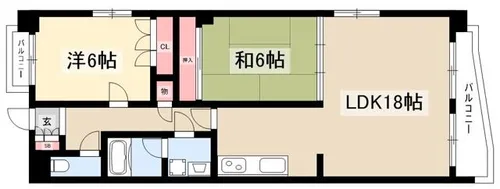 リーベンイセヤマ【701号室】の間取り