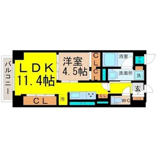 プレミアムコート新栄【5階】の間取り