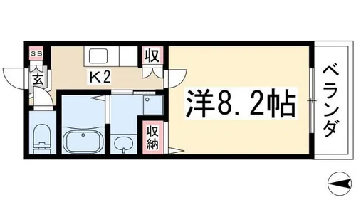 パックス御器所【303号室】の間取り