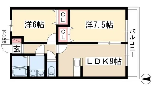 アウラガーデン A棟【1階】の間取り