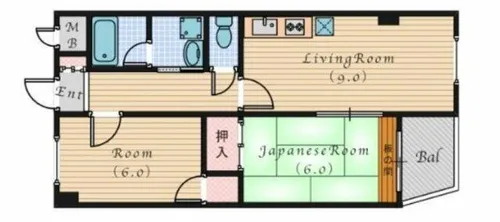三木シャトーマンション【5階】の間取り