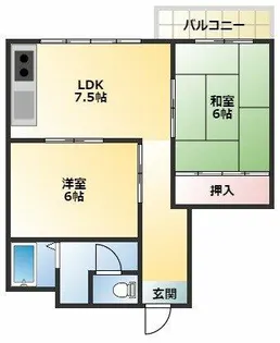 平野サニーハイツ【6階】の間取り