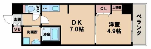 ベラジオ阿倍野【6階】の間取り