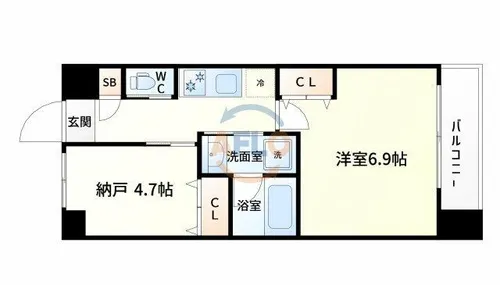 スプランディッド新大阪Ⅲ【8階】の間取り