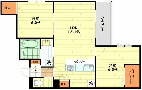 内代レジデンスノース【2階】の間取り