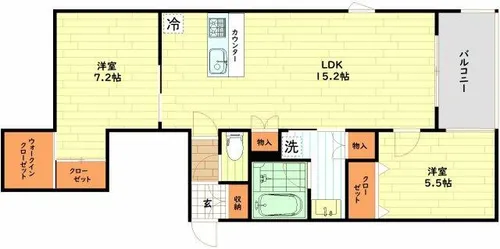 内代レジデンスサウス【1階】の間取り