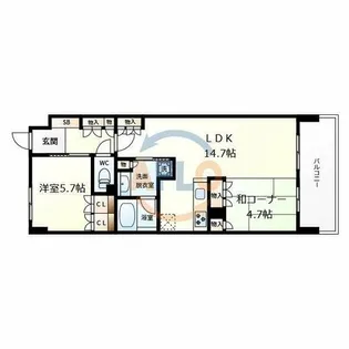 大阪ベイレジデンス【8階】の間取り