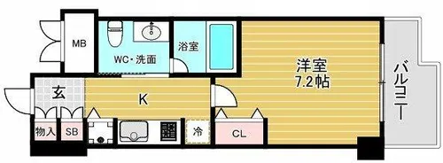 レジュールアッシュ難波LUXE【8階】の間取り