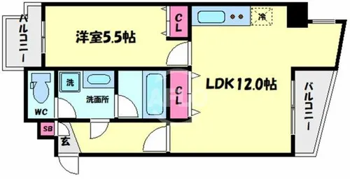 フェルザ今宮戎【5階】の間取り
