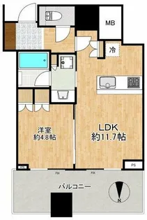 梅田ガーデンレジデンス【17階】の間取り