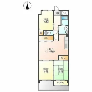エスポワール城北【202号室】の間取り