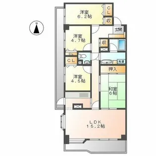 エクセレンス志賀本通【501号室】の間取り