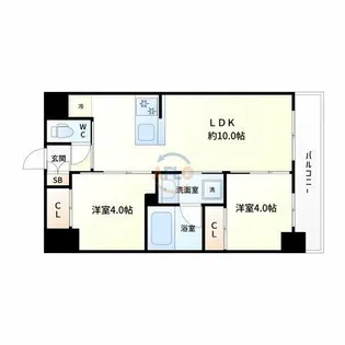 セレニテフラン新大阪【11階】の間取り