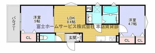 クリエオーレ南新町【3階】の間取り
