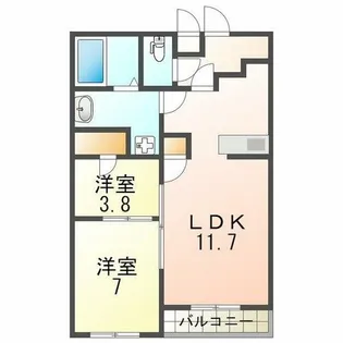 ロジェオークラ【2階】の間取り