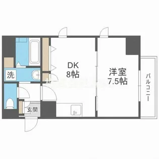 プランドール北浜【814号室】の間取り