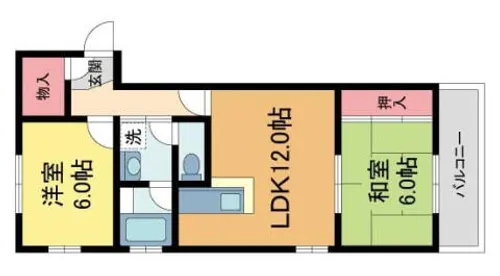 能登六番館 WEST【201号室】の間取り