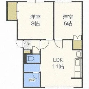 ハイツはまなす710C棟【1階】の間取り