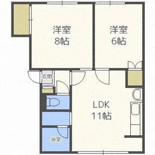 ハイツはまなす710C棟【1階】の間取り