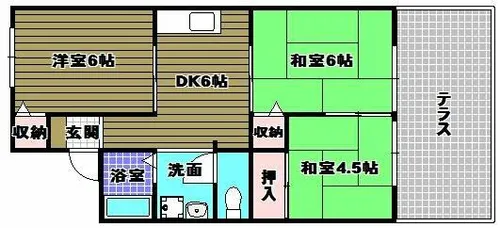 ドリームハイツB棟【1階】の間取り