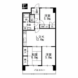 グレイスコート千代田【10階】の間取り