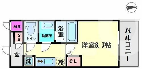 グランパシフィックPINE Luxe【8階】の間取り