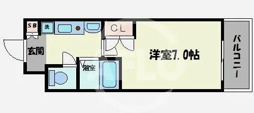 エスリード難波駅前【5階】の間取り