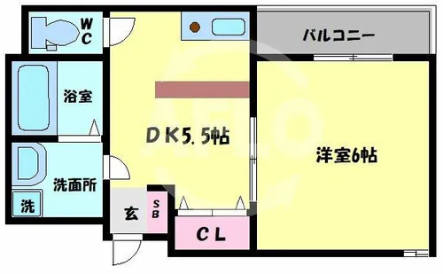 プリマベーラ新今里【6階】の間取り